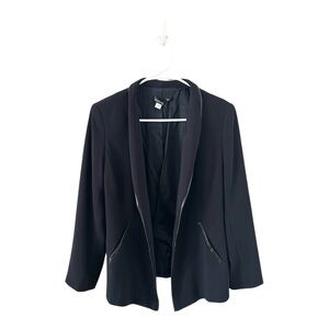 Eileen Fisher Blazer with Faux Leather Trim Size Small